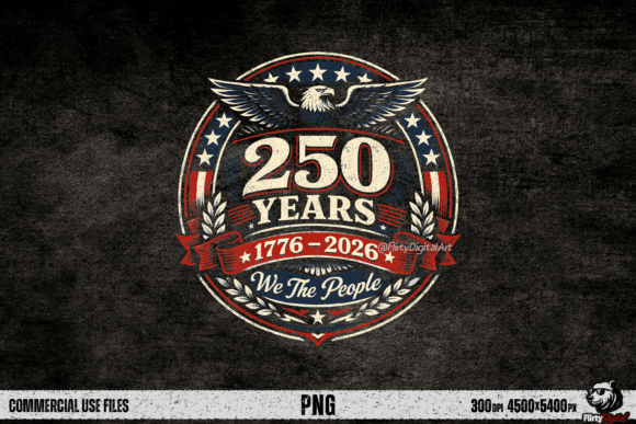250 Years America Eagle Badge PNG: A Vintage Design Asset