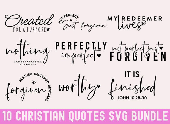 Christian Quotes SVG Bundle: Faith-Based Design Elements