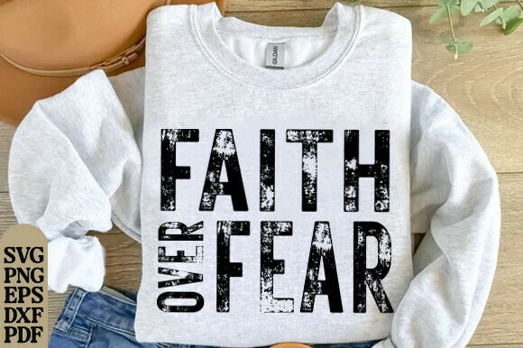 Faith over Fear PNG: Trendy Christian Design Assets