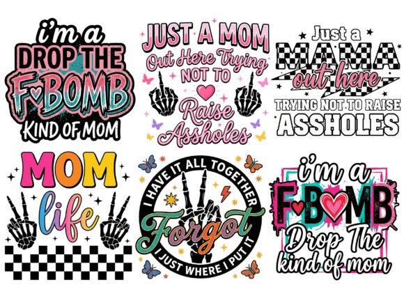 Funny Sarcastic Mom Life Mama Tshirt Png Bundle: Design Assets for Modern Motherhood
