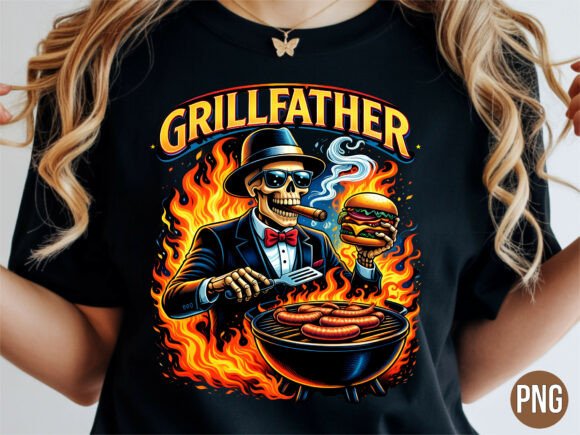 Grillfather BBQ Skull PNG: A Bold Graphic for Modern Design
