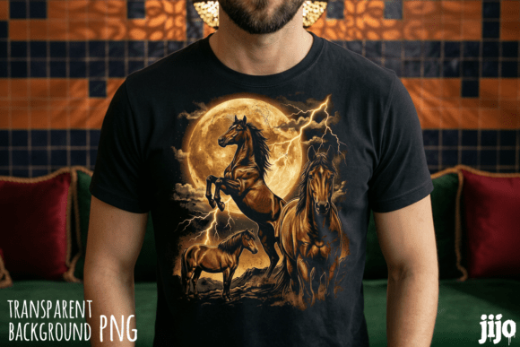 Horse Moon Lightning Nature PNG: A Powerful Design Asset