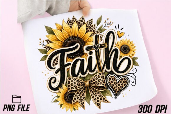 Leopard Faith Sunflower Christian PNG: A Design Asset for Modern Visual Projects