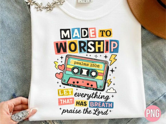 Made to Worship Retro Cassette Bible PNG: A Design Asset