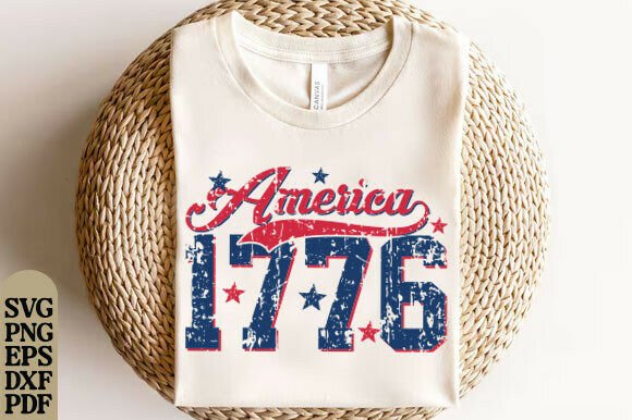 Patriotic Design Assets: 1776 America PNG & 4th of July SVG