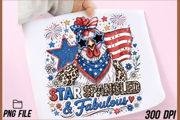 Retro Patriotic Chicken 4th July Png: A Versatile Design Asset