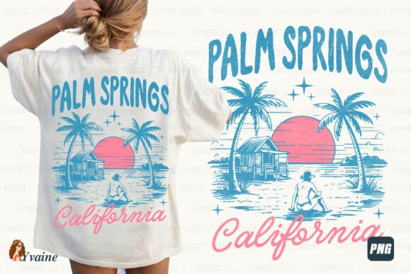 Retro Summer PNG: Capturing Palm Springs California Charm