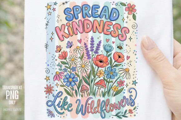 Spread Kindness Wildflowers PNG: A Design Asset for Uplifting Visuals