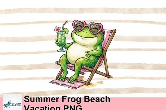Summer Frog Beach Vacation PNG: A Fun Design Asset