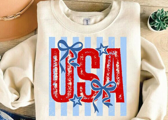 USA Stripes Png & Coquette Bow Svg: Design Assets