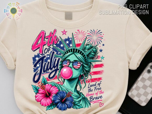 Vibrant 4th of July Lady Liberty PNG for Bold Designs